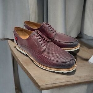 Elegant Burgundy Genuine Leather Men's Shoes Marc Joseph Vandam St NIB